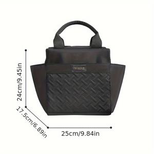 TEMU 비인러브 대용량 보온 쿨러백 & 점심 도시락 가방 - 두꺼운 알루미늄 포일 이중벽 내열, 비식품 접촉 휴대용 냉장가방 (피크닉, 해변, 학교, 사무실용) - 라벤더 퍼플 직조 패턴, 튼튼한 손잡이, 세련된 디자인, 내구성 강화, 야외 활동 애호가를 위한 식품 미접촉