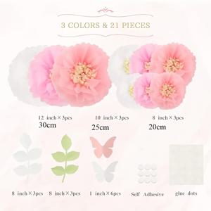 TEMU 색상 종이 꽃 세트 - 결혼식, 생일, 기념일, 크리스마스, 발렌타인데이, 추수감사절을 위한 종이 장식품 - 테마 파티 용품 및 웨딩 완벽한 포토 소품