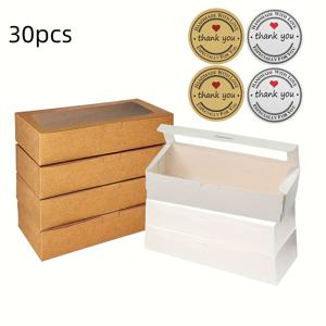 TEMU 10/30개 종이 직사각형 선물 상자 (디스플레이 창 포함), 결혼식, 졸업식, 생일, 휴일 행사, 부활절, 설날, 발렌타인데이, 어머니날 등 다양한 행사용 스티커 포함