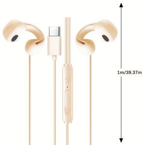 TEMU 유선 - 오픈 이어 헤드폰, 라발리에 마이크 및 편안한 이어 클립온 디자인 - 3.5mm/타입-C 커넥터, 게이밍, 팟캐스팅, 스마트폰/태블릿용 - 저전력 작동 이어버드 헤드셋