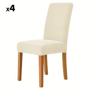 TEMU 4/6pcs 탄성 백서트 의자 커버 - 스트레치 폴리에스터 & 스판덱스 블렌드, 기계 세척 가능, 식당, 호텔, 가정용을 위한 밝은 색상 옵션 - 현대적인 슬립커버, 식당 의자 커버, 호텔 가구 액세서리, 자카드 직물 디자인, 내구성 가구 커버