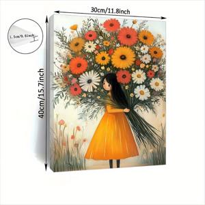 TEMU 1개 목재 액자 캔버스 페인팅 