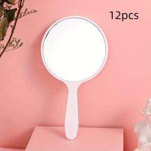 TEMU 12개 미니 휴대용 메이크업 거울 - 콤팩트 원형 유리 거울, 광택 마감, 배터리 불필요, 결혼식, 어버이날 선물 & 신부 들러리 답례품, 휴대용 거울, 웨딩 액세서리, 우아한 액세서리, 튼튼한 플라스틱 프레임