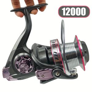 TEMU 9000/10000/12000 시리즈 헤비듀티 대형 스피닝 낚시릴 - 소금물 및 민물용 베이트캐스터, 20-30kg 드래그 시스템, 대용량 스풀, 금속 와이어 컵 - 잉어, 파이크, 송어, 연어, 참치, 마린 강력 캐스팅용