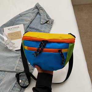 TEMU 할인 상품 여성용 크로스바디 허리 가방 1개 - 조절 가능한 스트랩, 다중 칸막이 디자인, 지퍼 클로저, 폴리에스터, 스카이 블루/옐로우/피치/레드/블랙, 직장 출퇴근 및 쇼핑용 미니 파우치, 쇼핑 액세서리