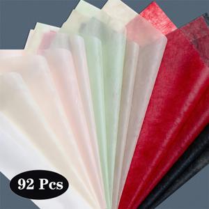 TEMU 92장 46개 분홍색 + 46개 흰색 꽃 포장지 - 연분홍색, 방수 크래프트 종이, 부케용 선물 포장지, 결혼식 및 축제 행사용