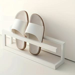 TEMU 1pc 현대적인 금속 프리 스탠딩 신발 랙, 입구, 침실, 거실용 이중층 신발 보관 정리기 - 공간 절약 디자인, 전원 필요 없음, 쉬운 조립, 신발 보관 정리