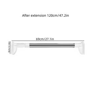 TEMU 1 다기능 텔레스코픽 로드, 설치 쉬운 드릴링 없는 샤워 커튼 로드, 문 커튼 로드, 옷장 지지대, 건조대, 욕실 액세서리
