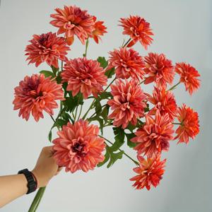 TEMU 리얼리스틱 인조 다리아 꽃다발 5개 세트 - 긴 줄기 대형 다리아 꽃 장식, 웨딩 센터피스, 홈 데코, 크리스마스, 발렌타인데이, 어머니날용 - 관리 필요 없는 인조 꽃