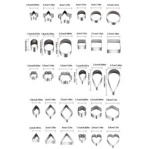 TEMU 30개 미니 쿠키 커팅기 세트, 상자, 기하학적 세트, 별, 꽃, 여섯각형, 원, 하트, 사각형, 삼각형, 타원, , 비눗방울 모양, DIY 쿠키, 초콜릿, 과일, 도자기, 휴일 파티에 적합