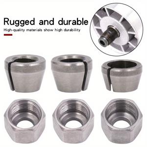 TEMU 6pcs 세트 라우터 비트 세트 - 변환 가능한 척 내구성 강철, 6mm/mm/8mm 샹크 호환 가능