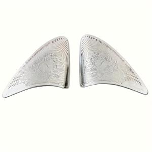 TEMU 2개/4개 스테인리스 스틸 도어 스피커 그릴, C/E/GLC 클래스 W205, W213, X253 호환 - 내구성 강화, 무손상 설치, 메쉬 백킹 장식형 벤트 트림, 잔여물 없음, 오리지널 차량 업그레이드 인테리어 액세서리