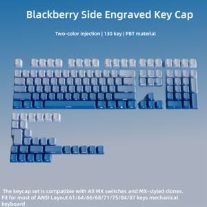 TEMU PBT 키캡 - 사이드 프린팅 키캡 60 65 75 100%, 더블 샷 샤인 스루 키캡, 그라데이션 그레이 133 키 세트, OEM , 체리 게이터론 MX 스위치 키보드용 스타일|키캡|키캡