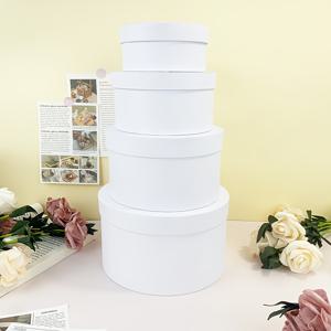 TEMU 4개 세트 화이트 네스팅 선물 상자, 뚜껑이 있는 라운드 스택 가능한 카드보드 보관함 – 홈 데코, 사진, 공예, 웨딩, 발렌타인데이, 크리스마스, 어머니날, 추수감사절용 대형 크리스마스 선물 상자