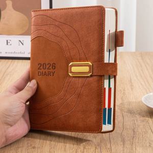 TEMU 2026 일정관리 플래너 - 일일 스케줄 & 두꺼운 페이지, 강화된 하드 커버 다이어리, 금속 버클 잠금, 우아한 디자인, 사무실, 사용, 새해 또는 생일 선물용 - 날짜 완료 섹션이 포함된 컴팩트 플래너