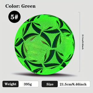 TEMU 생동감 넘치는 그린 & 블랙 축구공 - 내구성 있는 PVC, 기계 스티치, 훈련 및 경기에 완벽, 모든 수준의 선수에게 이상적, 축구 액세서리, 축구공, 축구 훈련 장비, 현대 스포츠 장비, 고품질 스포츠 장비, 골 연습, 체육관 장비, 고품질 스티칭, 재미있는 디자인, 성인 운동선수, 스포츠 애호가
