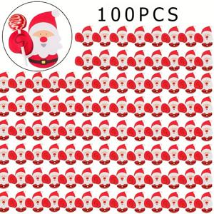 TEMU 100개 세트 크리스마스 롤리팝 카드 - 산타, 펭귄, 눈사람 디자인과 레드 & 화이트 체크 리본, 축제 선물, 파티 용품, 교실 교환 또는 크리스마스 장식에 완벽, 디자인,내구성 있는 소재,고품질 인쇄,계절별 간식,선물 주는 사람들