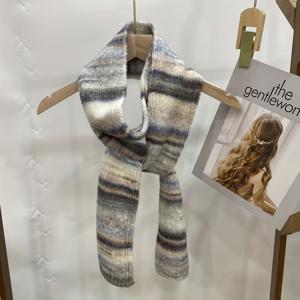 TEMU 여성용 부드러운 울 스카프 - 멀티컬러 그라데이션 민트 그린, 올리브 브라운, 옐로우 & 겨울용 넥 랩, 캐주얼 & 포멀웨어용 우아한 파스텔 옴브레 숄, 따뜻한 선물용 액세서리 (드라이클리닝 전용)