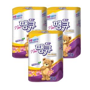 TEMU NEW 땡큐 3겹 14m 30롤 1팩/2팩/3팩 화장지 휴지