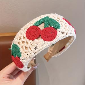 TEMU 1개 여성용 프렌치 컨트리 헤어밴드 - 벚꽃 & 과일 프린트 - 빈티지 플로럴 헤어, 땋은 머리, 포니테일, 웨딩, 파티용 - 달콤한 데일리 헤어, 모든 룩에 어울리는