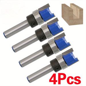 TEMU Chowmaster [4pcs 플러시 트림 라우터 비트] 1/4인치 샹크, 1/2인치 베어링이 있는 목공 밀링 커터 도구 세트