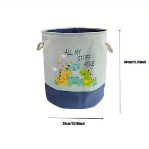 TEMU 1pc 만화 장난감 보관 바구니, 세탁 바구니, 세탁 바구니, 접이식 의류 보관 통