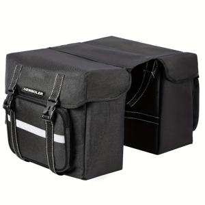 TEMU 6.6갤런 대용량 고품질 자전거 뒷좌석 가방, 전기자전거 후면 랙 수하물 가방, 조절 가능한 스트랩 - 내구성 있고 넉넉하며 편리한 출퇴근 및 여행용 자전거 액세서리|전기자전거