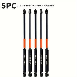 TEMU 150mm/5.90인치 필립스 PH2 충격용 스크류드라이버 비트, 가정, 공장, 사무실 등에서 플라스틱, 나무, 금속 제품에 사용됩니다.
