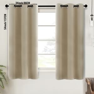 TEMU 주방용 커튼 밸런스 2개 세트, 실내 어둡게 하는 짧은 티어 커튼, 트리플 위브 소형 카페 그롬멋 하프 윈도우 베이스먼트 창문용