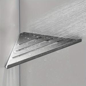 TEMU 욕실용 1개의 코너 선반, 벽걸이 샤워 캐디, 스테인레스 스틸 벽걸이 수납 랙, 삼각형 코너 수납 선반, 욕실 용품, 가정용 정리 및 수납 용품|욕실선반|화장실선반