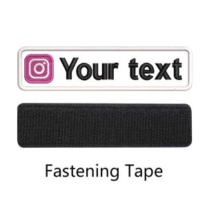 TEMU 맞춤 자수 이름 패치 1개, 소셜 미디어 아이콘이 있는 개인화된 텍스트 다림질/봉제 배지 (유니폼, 가방, 재킷용) - 흑/백