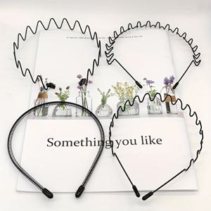 TEMU 4개 블랙 메탈 워시 페이스 헤어 링 페이스 마스크 헤드 링 웨이브 헤어 링 아이언 헤어 클립 조절 가능한 신축성있는 모양|마스크