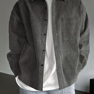 TEMU 남성 캐주얼 셔츠 - 릴랙스 핏 포인티드 라펠, 기계 세탁 가능 솔리드 컬러, 캐주얼 & 정장 겸용|남자셔츠|셔츠|남자옷