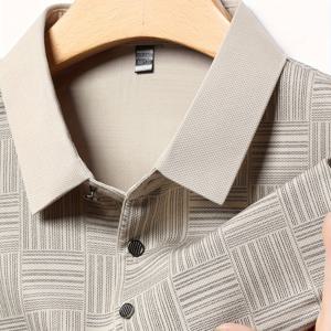 TEMU 남성용 가벼운 버튼 프론트 셔츠 - 솔리드 & 블록 컬러 반팔/긴팔 블라우스, 캐주얼 버튼 칼라 탑, 봄/가을용, 드레스 코드에 다재다능 (손세탁/드라이클리닝) - 논-레귤러 핏 스타일|반팔블라우스