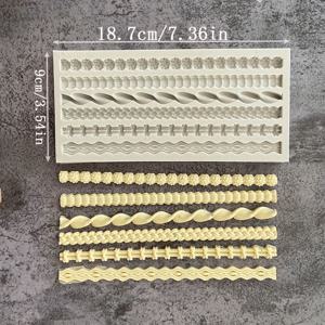 TEMU 다용도 체인 패턴 실리콘 몰드 케이크 장식용 - BPA 프리, 식품 등급 실리콘 퐁당, 초콜릿 및 공예 점토 몰드, 연회색 - 내구성 있고, 논스틱, 쉽게 청소 - 슈가크래프트 및 주방 가제트에 완벽함