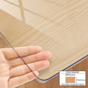 TEMU PVC 투명 테이블보 1개 - 두께 2.0mm, 스크래치 방지, 가정 및 호텔 식탁에 적합