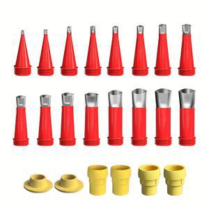 TEMU 22개 스테인레스 스틸 및 플라스틱 캑날 노즐 세트, 금속 실리콘 시멘트 애플리케이터, 주방 욕실 싱크 조인트용 전기 없음 접착제 마무리 도구, 내구성 있는 캑날 도구 키트