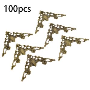 TEMU 100개 빈티지 철 삼각형 모서리 보호대 - 학교 앨범, 스크랩북, 노트북용 장식용 금속 모서리 커버 - 소박한 조각 디자인, 가구 장식, 모서리 보호대, 각도 보호대, 패드