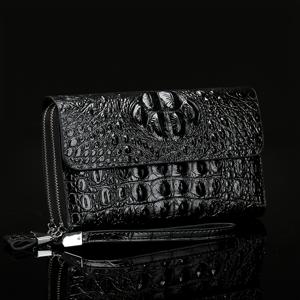 TEMU 남성용 럭셔리 악어 텍스처 핸드백 - 정품 텍스처 - 골드 톤 하드웨어 & 버클 클로저, 멀티 카드 슬롯 & 지퍼 포켓, 비즈니스, 공식 행사, 데일리 사용에 적합 - 내구성 & 스타일리시 디자인, 비즈니스 액세서리