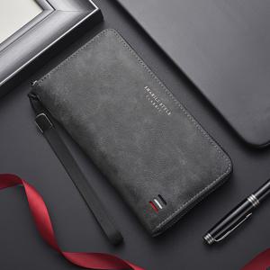 TEMU SHABILI 스타일 남성용 인조 가죽 지갑, 간단한 블랙 핸드백, 동전 지갑, 다중 카드 슬롯, 긴 지퍼, 손세탁 가능, 광저우 공예품을 위한 전문 세탁 안전