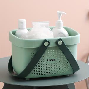 TEMU 욕실 세면도구 및 화장지 보관용 1개 휴대용 플라스틱 욕조 위 장착형 욕조 바구니, 샤워 캐디|화장지