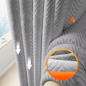 TEMU 2025년 신형 럭셔리 두꺼운 방음 커튼, 자체 접착식, 드릴링 불필요, 침실 베이 윈도우에 적합, 겨울 추위 방지, 방풍, 따뜻함, 기성 베이지 커튼, 1개.