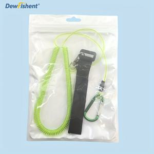 TEMU 듀얼 컬러 그린 & 블랙 스테인리스 낚시 안전 리쉬 - /9.8ft 탄성 리트랙터블 로프와 카라비너 클립, 바다 및 민물에서의 야외 낚시에 적합한 방실 디자인, 부활절 및 독립 기념일에 완벽함, 수상 활동 필수품 | 안전한 낚싯줄 | 스테인리스 스틸 제작, 낚시 장비