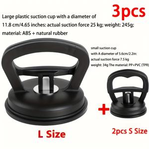 TEMU 3개 자동차 덴트 풀러 세트 / 1개 알루미늄 합금 덴트 풀러, 자동차 덴트 수리 키트, 흡착 컵 덴트 풀러, 덴트 수리 도구, 핸들 크레인 덴트 수리 키트 (차체, 유리, 스크린, 움직이는 물체에 적합) - 다기능