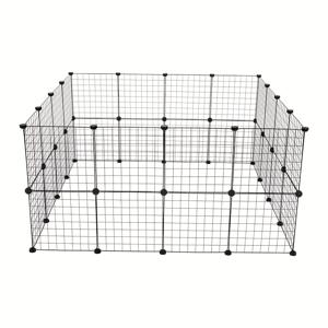 TEMU 12/14/24/32개 금속 펫 펜스, 실내/실외 DIY 펜스, 자유 조합 고양이 케이지, 개집, 탈출 방지 소형 동물 야외 펜스