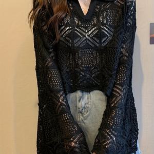 TEMU 여성용 섹시한 긴팔 컷아웃 디자인 탑 - 벨보텀 플레어드 커프스, 레이스 트림 & 아이렛 자수, 단색 캐주얼 시크 블라우스 봄 여름 가을 시즌 패션, 여성 스타일, 우아한 공예