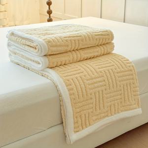 TEMU 새로운 자카드 담요, 거실 액세서리,침실 필수품,기하학적 패턴,현대적 미학,내구성 있는 구조,고품질 직조,플러시 침구,따뜻한 커버렛,홈 데코레이터,아늑한 생활|이불|소파