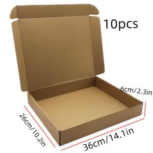 TEMU 대형 14.1x10.2x2.3인치 골판지 상자 - 책, 선물, 공예품, 전자 제품 및 문구류 보관을 위한 튼튼한 종이 보관 용기 - 소규모 사업 및 가정 정리에 적합, 보관용 골판지 상자, 선물 포장, 견고한 구조