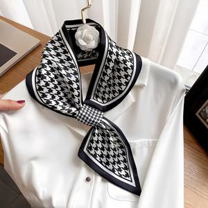 TEMU 신선하고 세련된 클래식한 하운드스투트 다용도로 착용할 수 있는 다재다능한 네크커피, 장식적인 다기능 스카프, 또는 머리 묶는 용도로 적합한 캐주얼한 외출, 데이트, 휴일, 해변 여행, 그리고 일상적인 착용에 적합합니다.