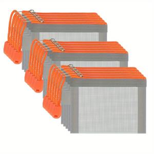 TEMU 15개 미니 나일론 지퍼 스토리지 메쉬 백, 립스틱 및 이어폰 정리 파우치, ID 카드 홀더, 여행용 휴대용 소품 보관함, 정리 가방, 여행 정리함,립스틱 파우치,현대적 스타일,컴팩트 디자인,지퍼 잠금,통기성 원단,작은 파우치,사무직 근로자,조직화 애호가들